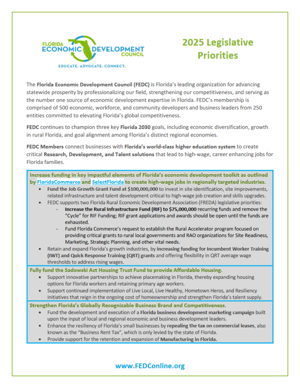 Screenshot of agenda